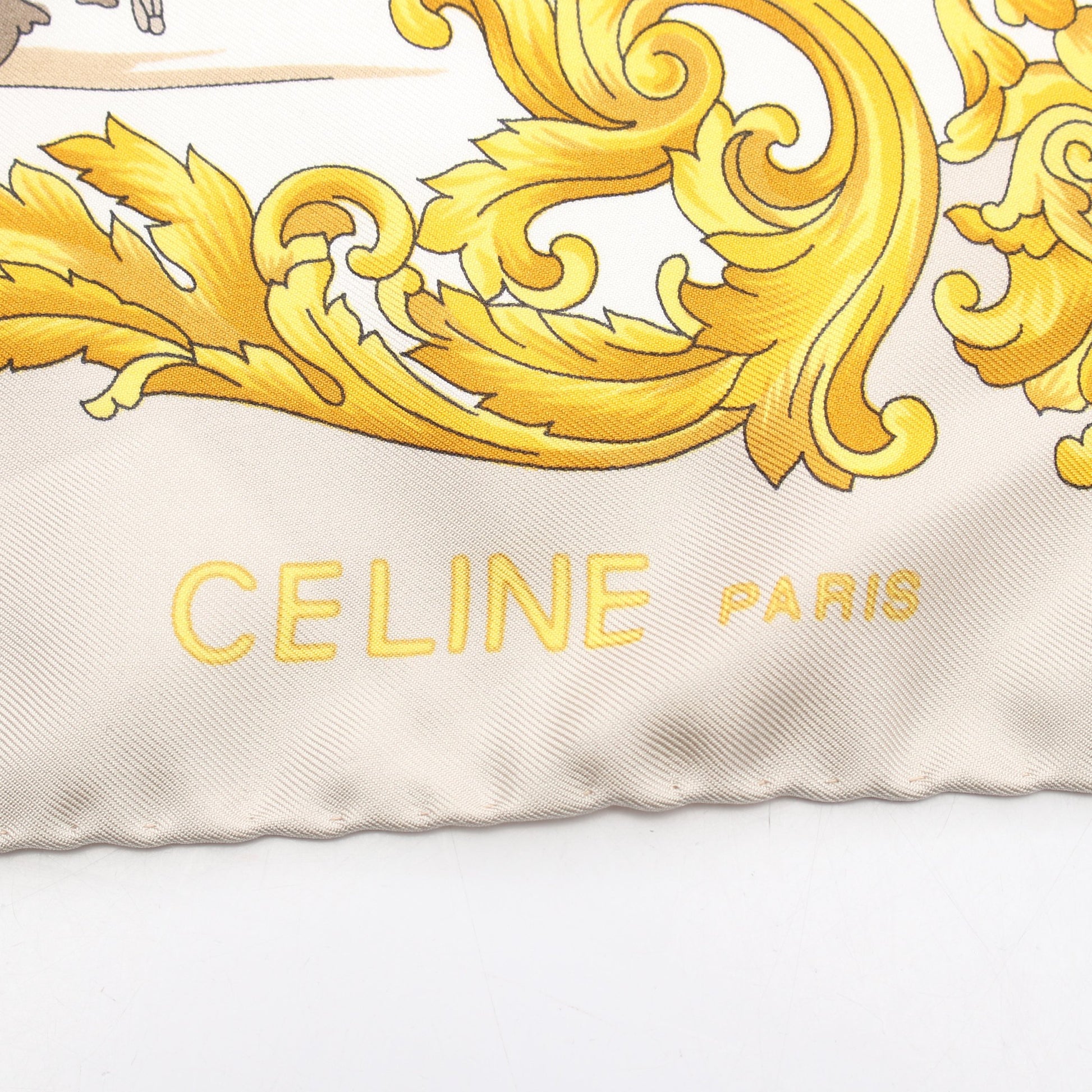 船 汽車 飛行機 スカーフ シルク オフホワイト ライトベージュ マルチカラー セリーヌ 財布・小物 CELINE