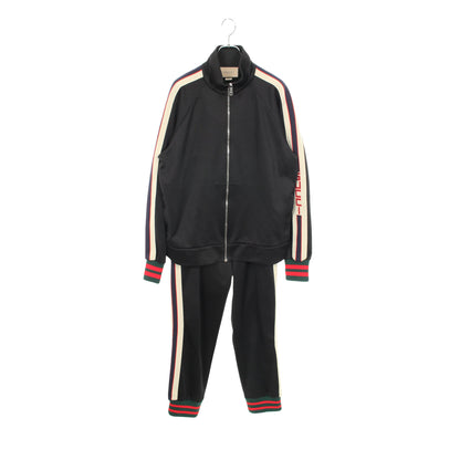 ウェブライン テクニカルジャージー トラックジャケット トラックパンツ セットアップ コットン ブラック マルチカラー グッチ スーツ GUCCI