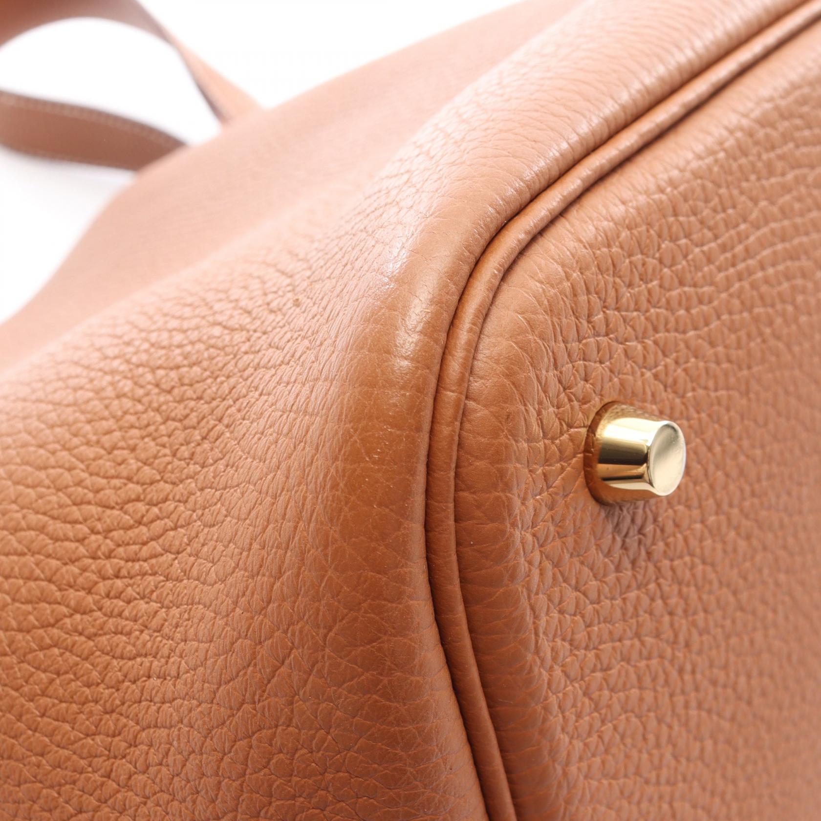 ピコタンロックMM ゴールド ハンドバッグ トリヨンクレマンス ブラウン ゴールド金具 Z刻印 エルメス バッグ HERMES