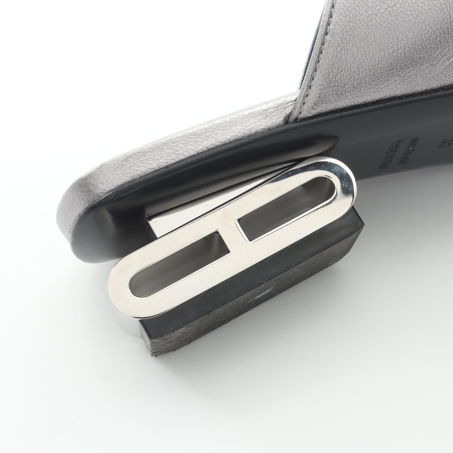 IDOLE アイドル ミュール サンダル レザー シルバー エルメス シューズ HERMES