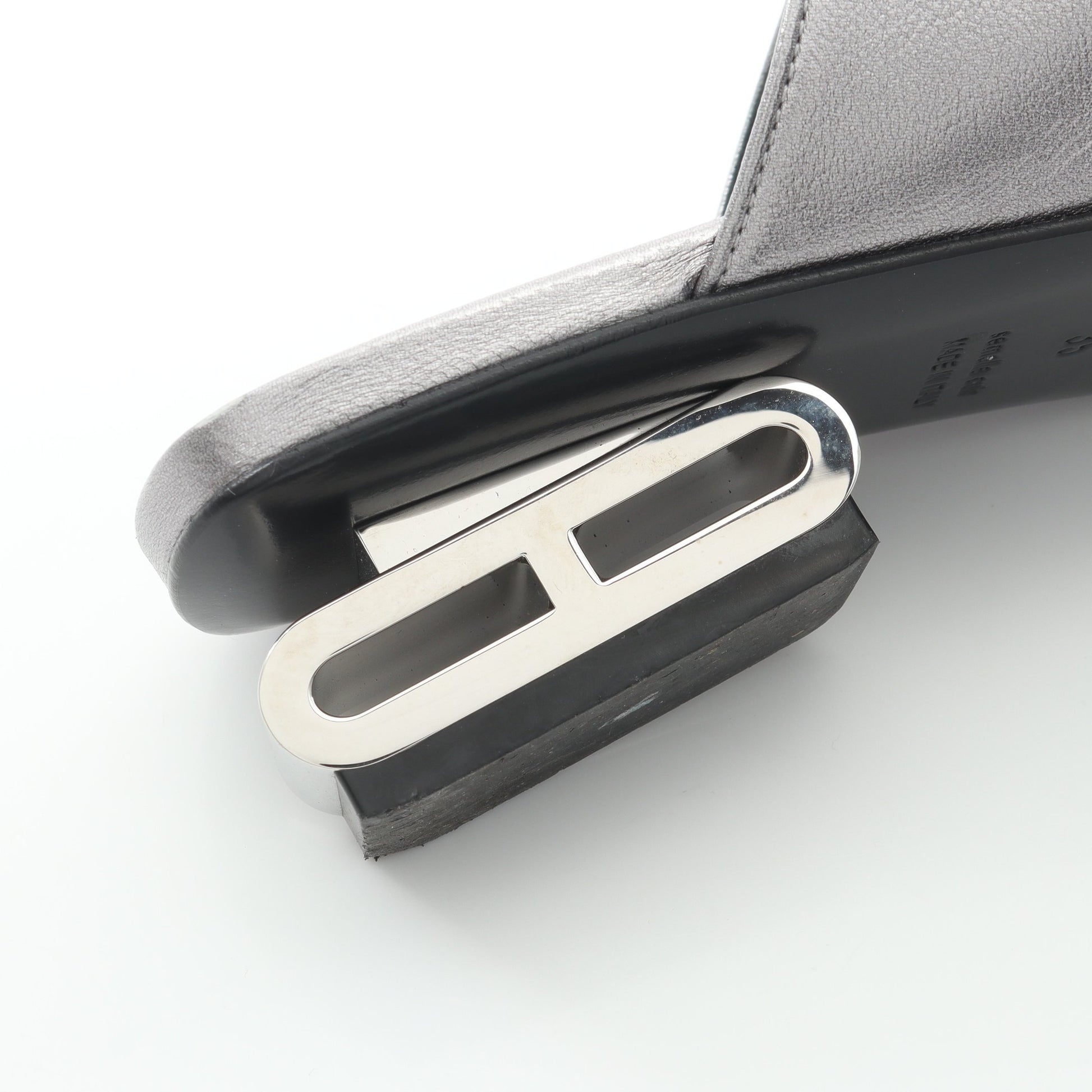 IDOLE アイドル ミュール サンダル レザー シルバー エルメス シューズ HERMES