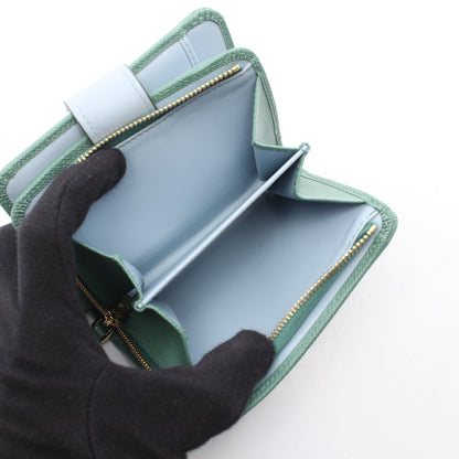 SAFFIANO TAB 二つ折り財布 サフィアーノレザー グリーン ライトブルー プラダ
