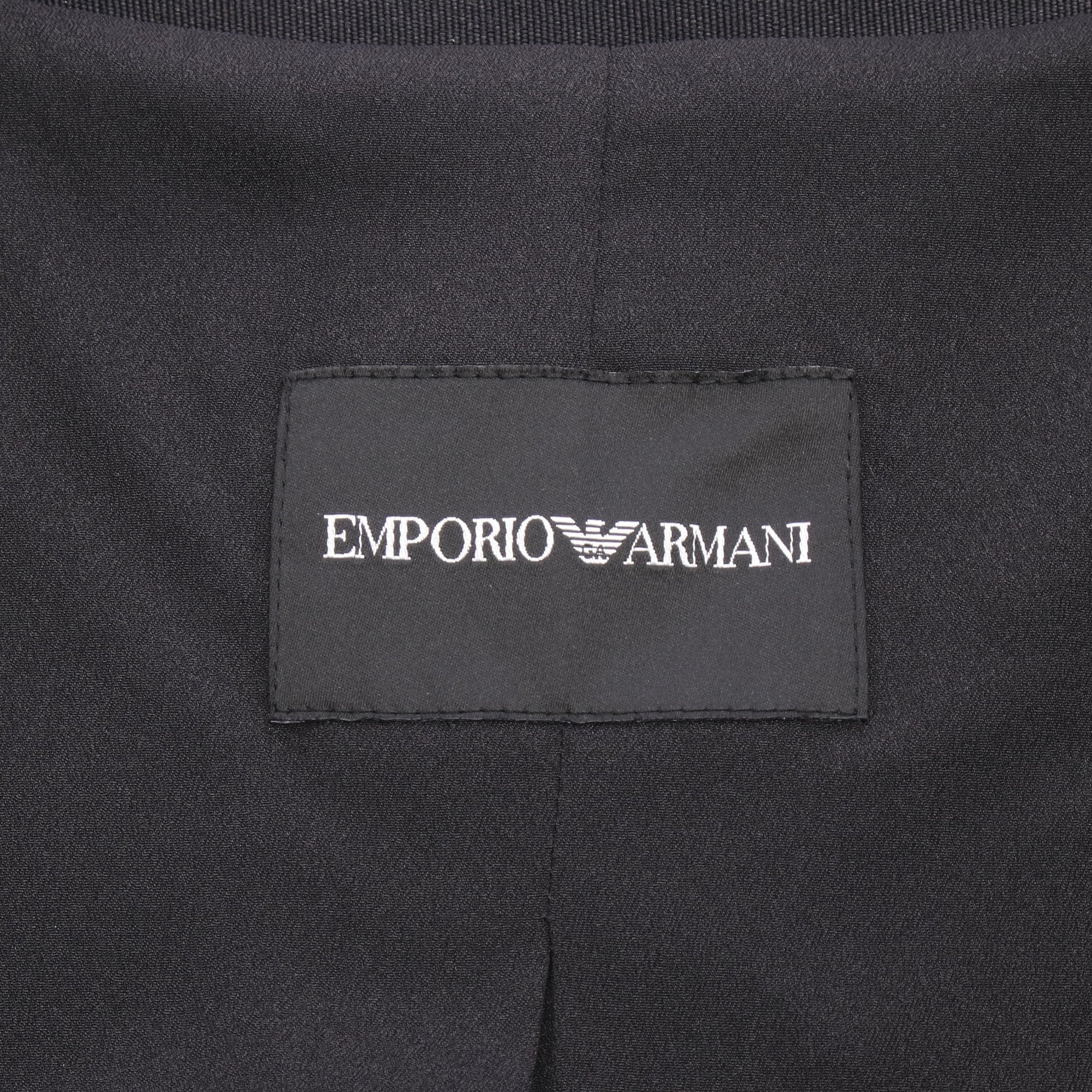【新品未使用】エンポリオアルマーニ ノーカラージャケット リボン 44 2XL ツイード ノーカラージャケット ブラック エンポリオアルマーニ – RECLO
