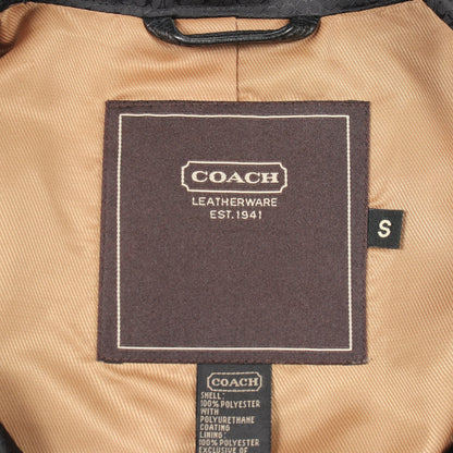 シグネチャー ダブルブレスト コート ブラック コーチ アウター COACH