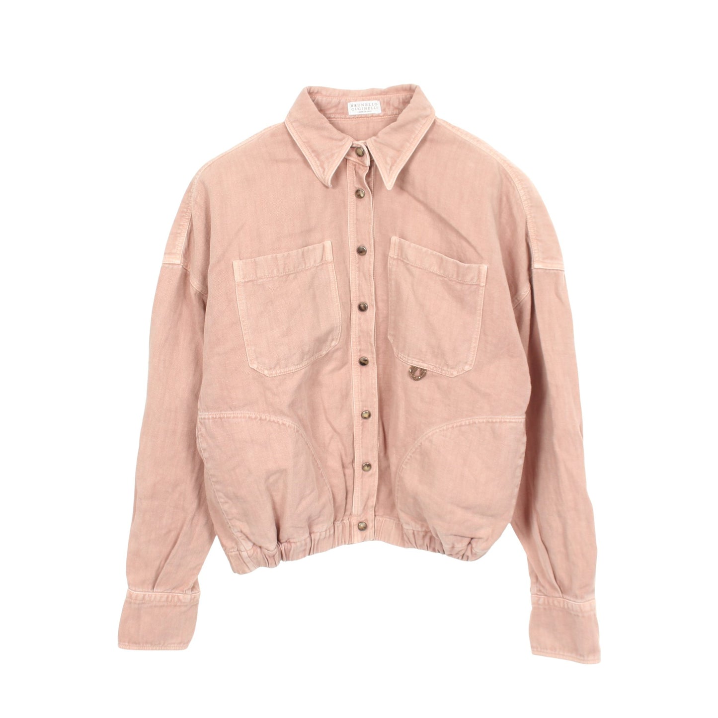 シャツ ジャケット コットン リネン ダスティピンク ブルネロクチネリ アウター BRUNELLO CUCINELLI