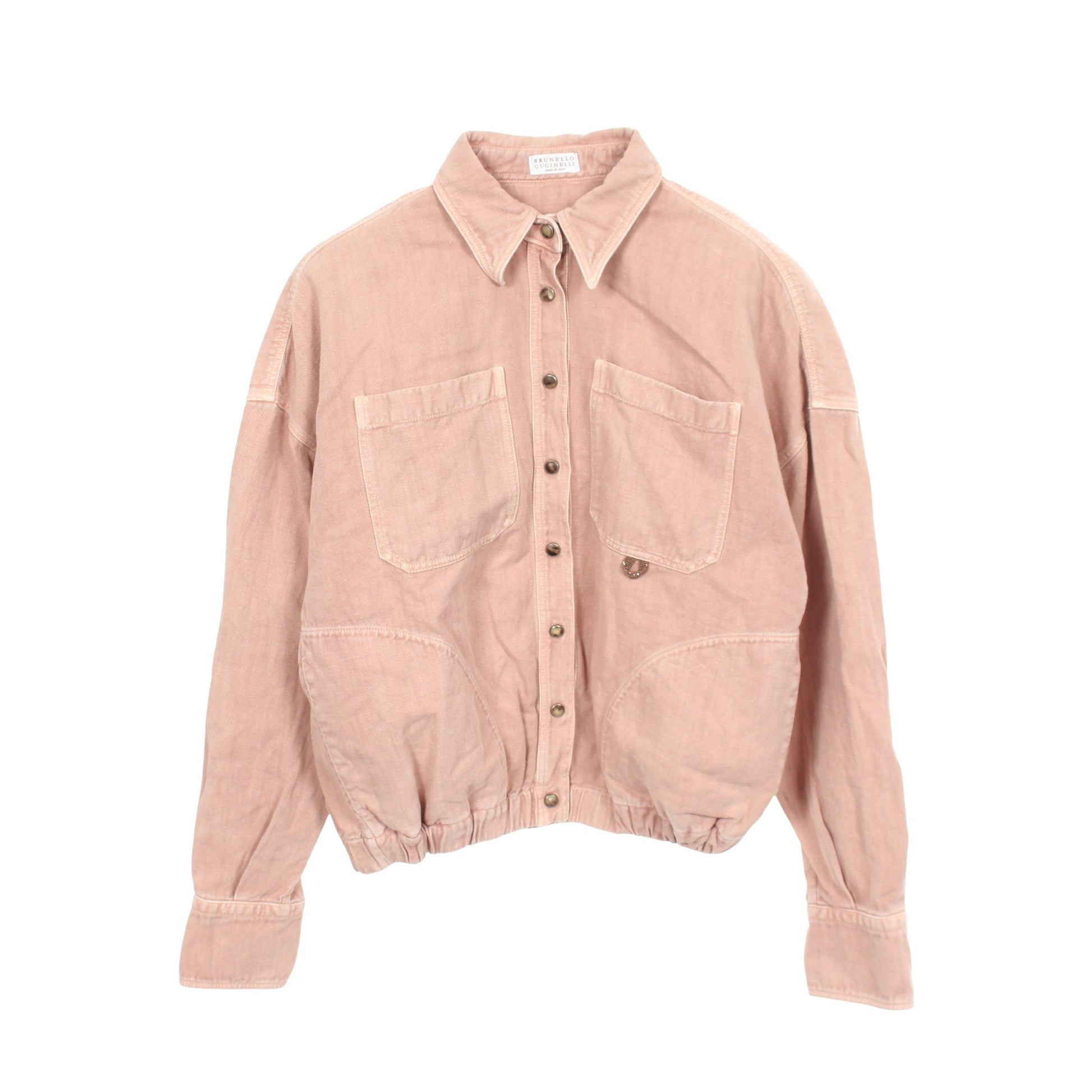 シャツ ジャケット コットン リネン ダスティピンク ブルネロクチネリ アウター BRUNELLO CUCINELLI