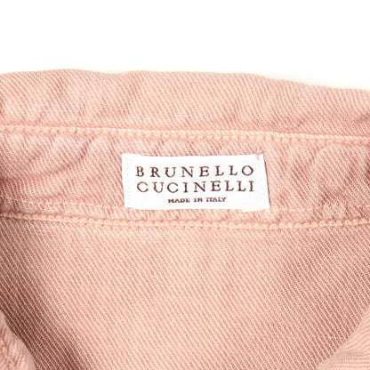 シャツ ジャケット コットン リネン ダスティピンク ブルネロクチネリ アウター BRUNELLO CUCINELLI