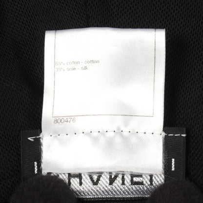 ノースリーブ ジップアップパーカー ベスト コットン シルク ブラック シャネル トップス CHANEL