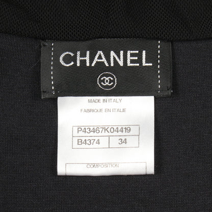 ノースリーブ ジップアップパーカー ベスト コットン シルク ブラック シャネル トップス CHANEL