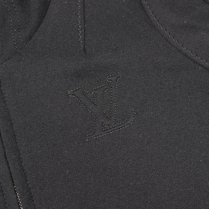 LVロゴ ジップアップパーカー カシミヤ コットン ブラック ルイヴィトン トップス LOUIS VUITTON