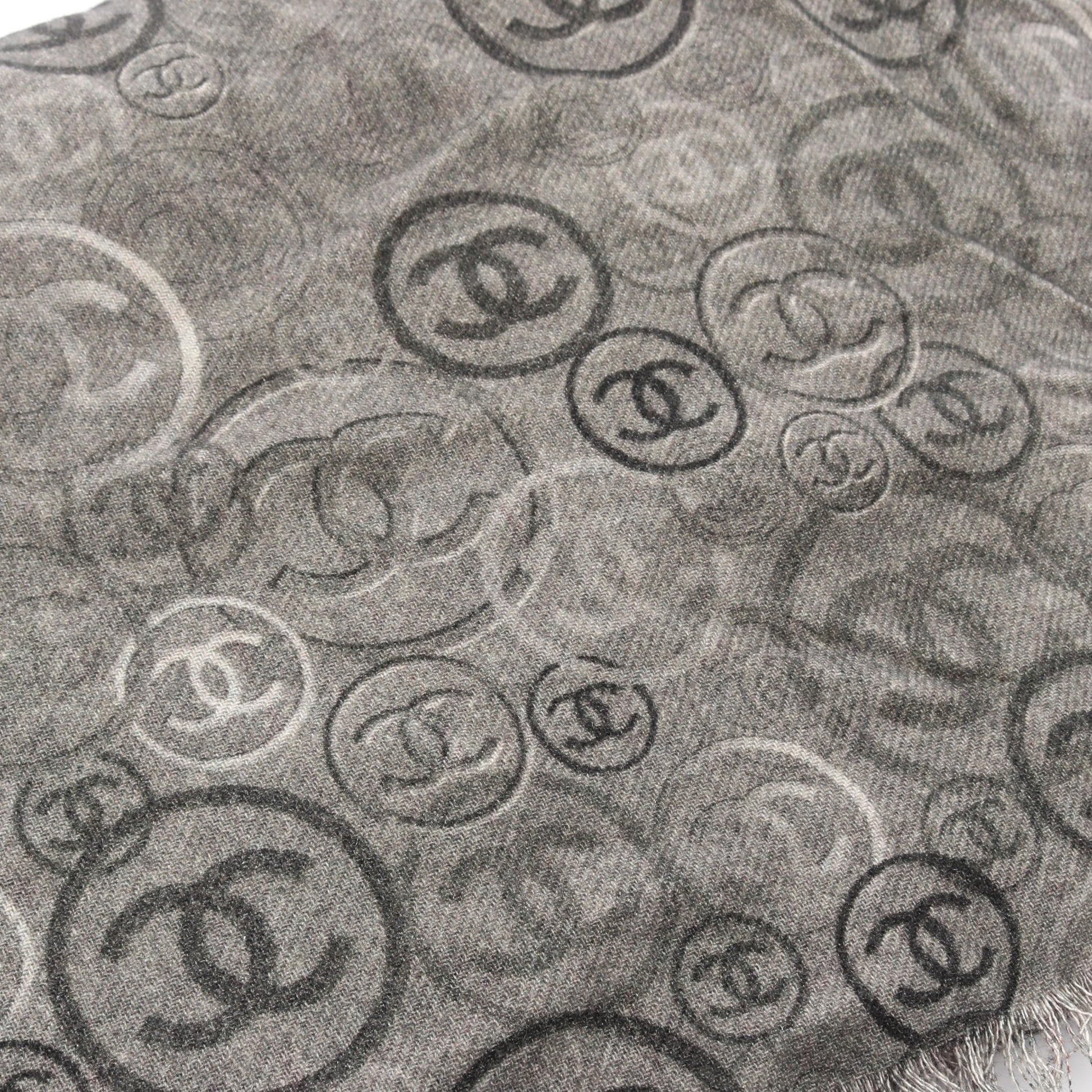 ココマーク ポンチョ ストール カシミヤ グレー ブラック シャネル 財布・小物 CHANEL