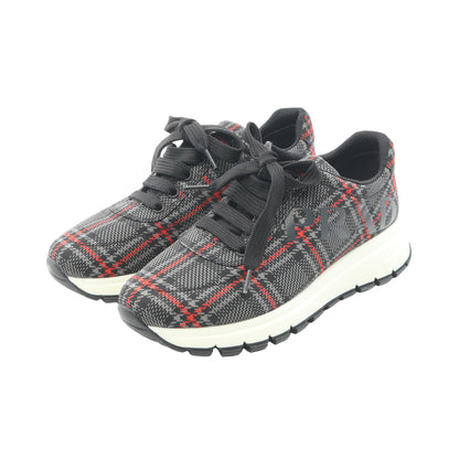 ロゴ チェック スニーカー ナイロン ブラック グレー レッド プラダ シューズ PRADA