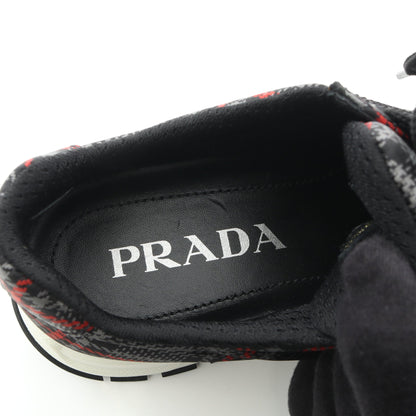 ロゴ チェック スニーカー ナイロン ブラック グレー レッド プラダ シューズ PRADA