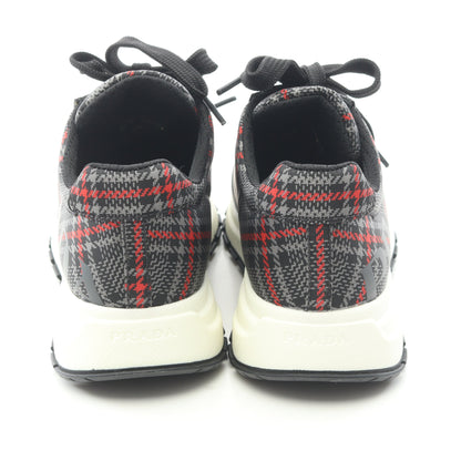 ロゴ チェック スニーカー ナイロン ブラック グレー レッド プラダ シューズ PRADA