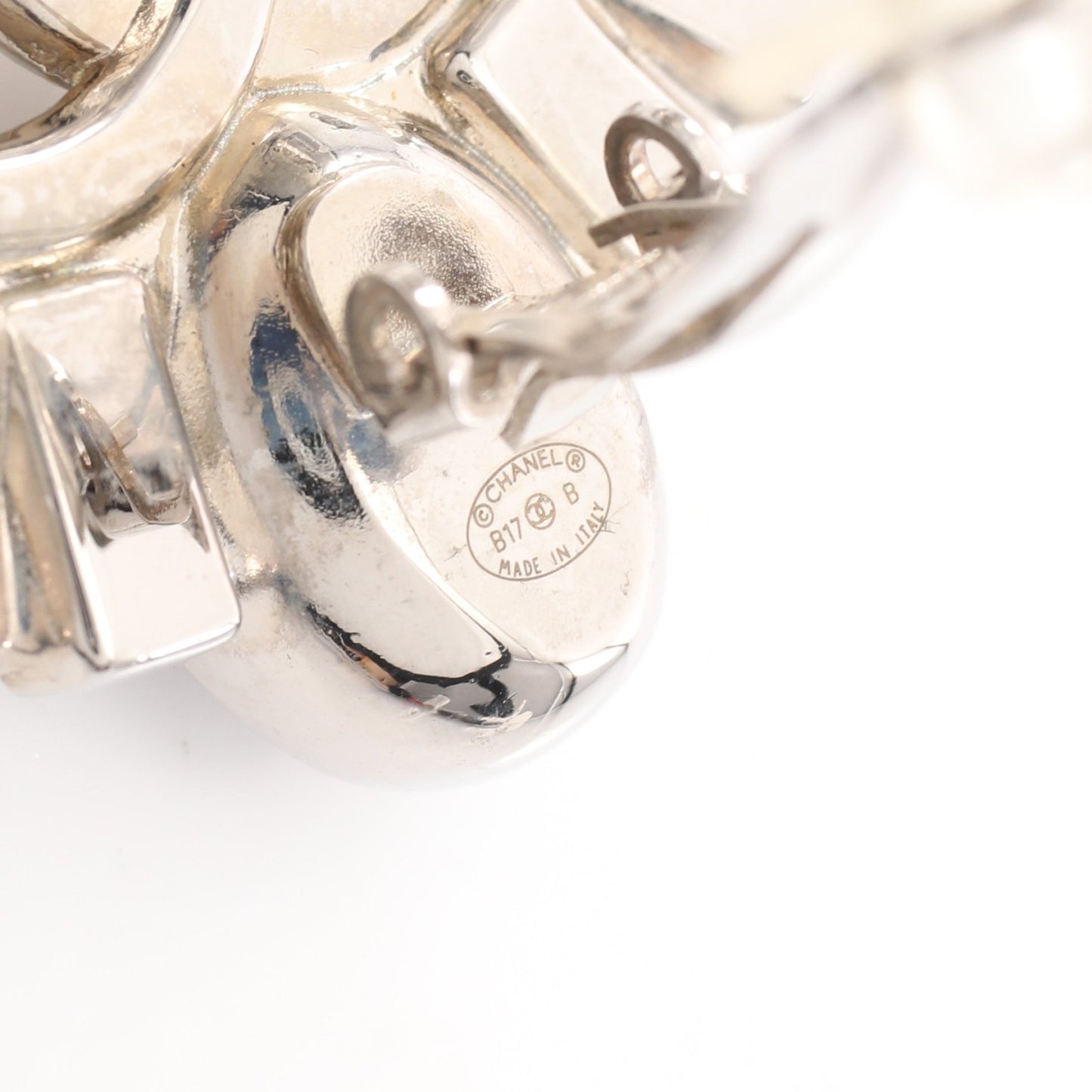 ココマーク イヤリング クリスタル シルバー ブルー B17B シャネル アクセサリー CHANEL