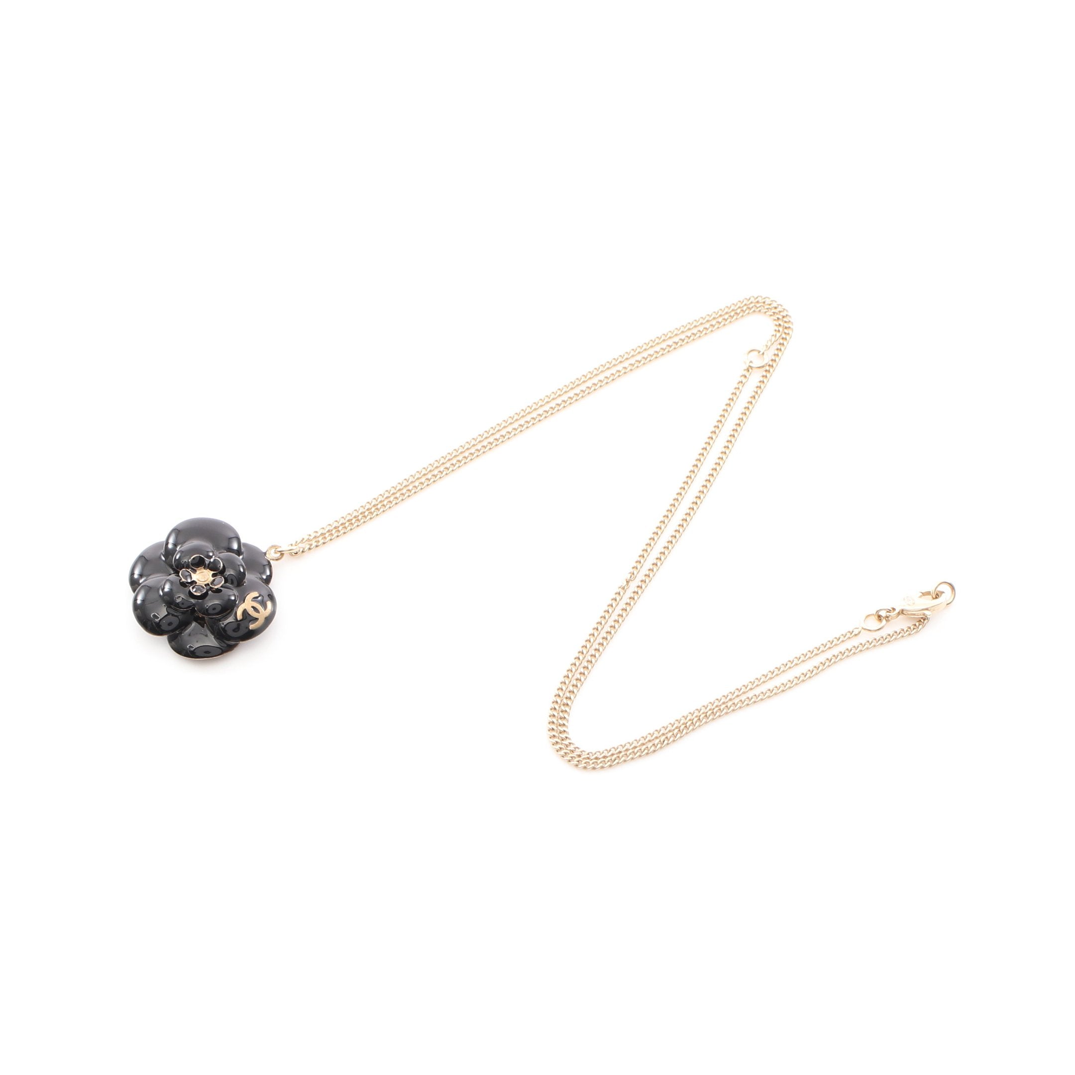 CHANEL ココマーク カメリア ネックレス ブラック ゴールド カメリア ココマーク ネックレス GP ブラック ゴールド B11A シャネル