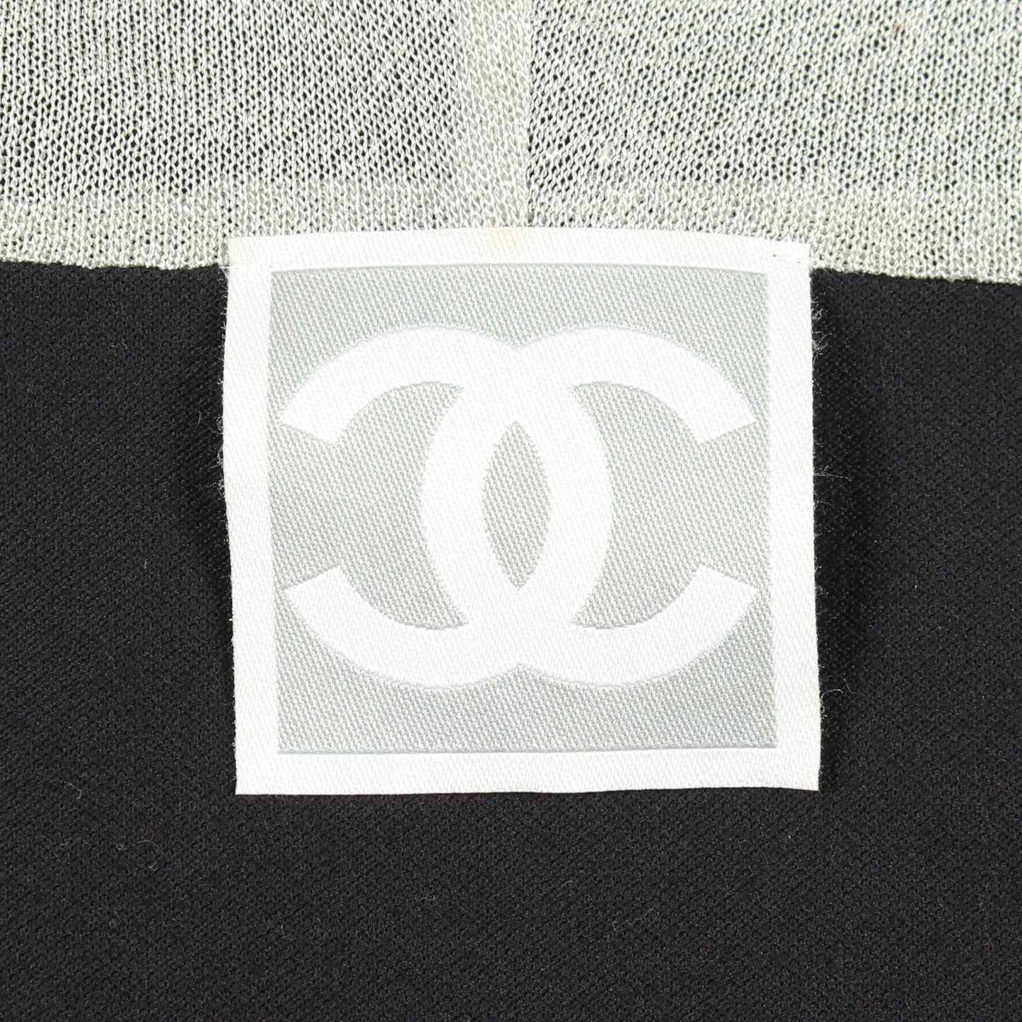 スポーツライン ジップアップパーカー コットン ナイロン ブラック シルバー シャネル トップス CHANEL