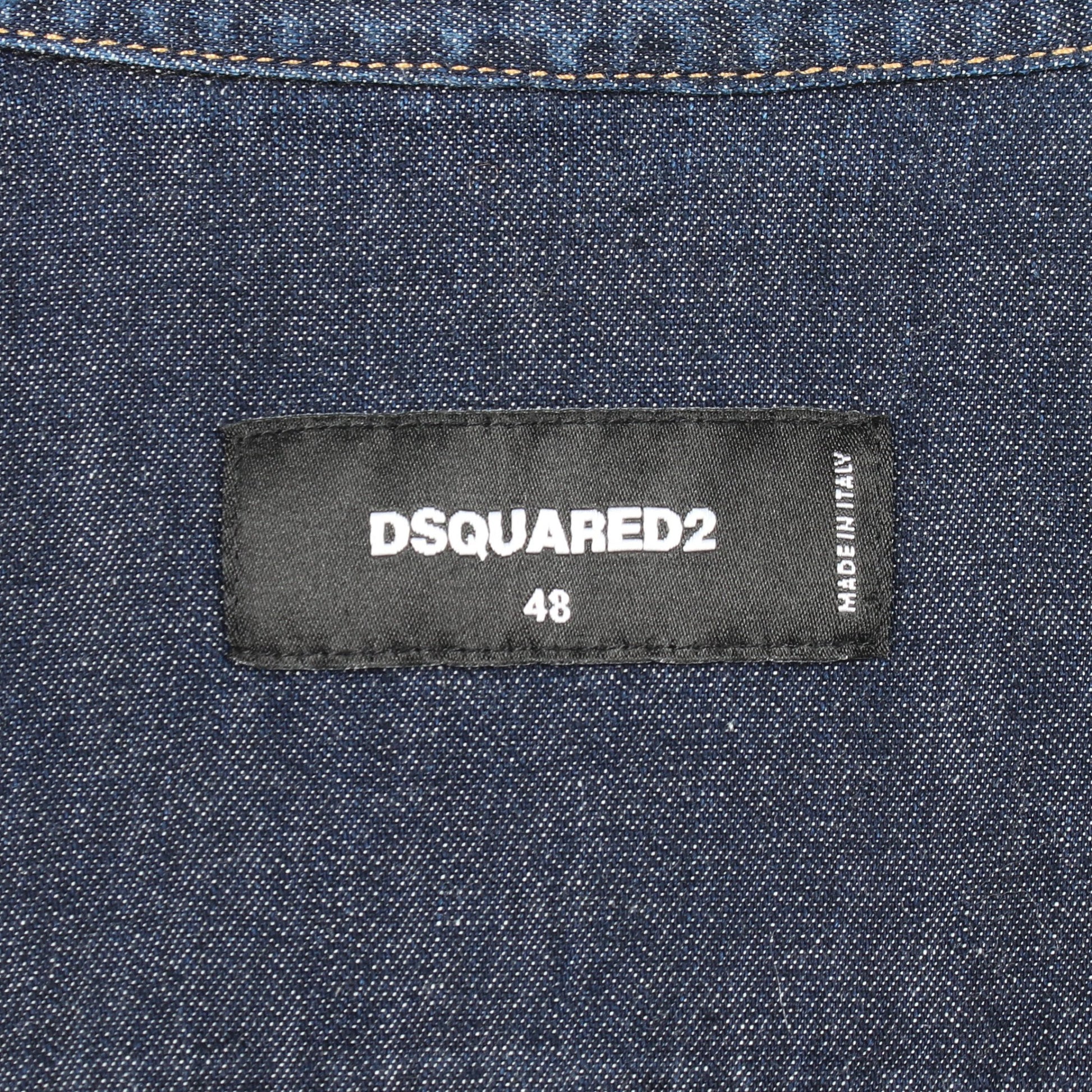 デニムシャツ コットン インディゴブルー ディースクエアード トップス DSQUARED2