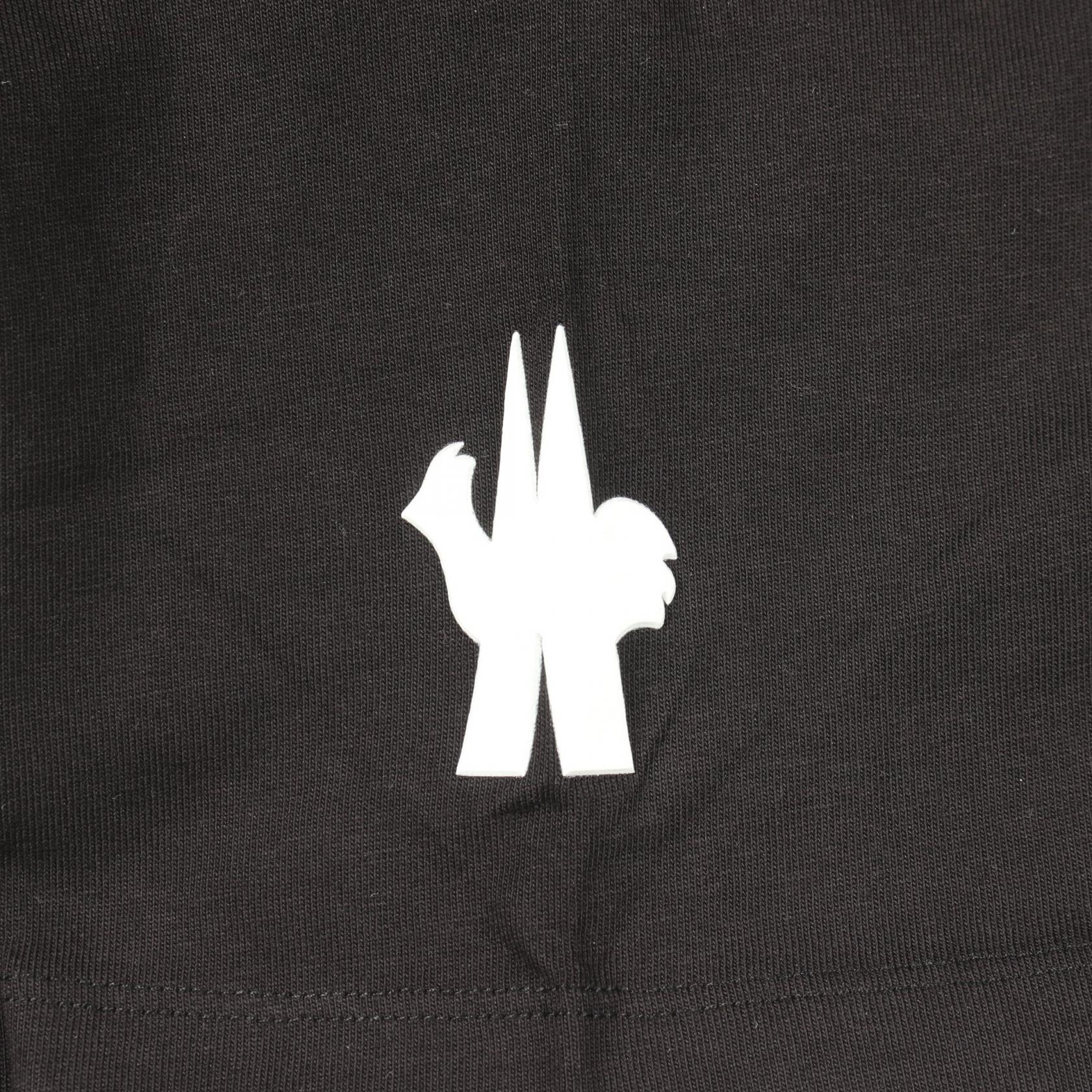 ロゴプリント クルーネック 半袖Tシャツ コットン ブラック モンクレールグルノーブル トップス MONCLER GRENOBLE