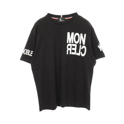 ロゴプリント クルーネック 半袖Tシャツ コットン ブラック モンクレールグルノーブル トップス MONCLER GRENOBLE