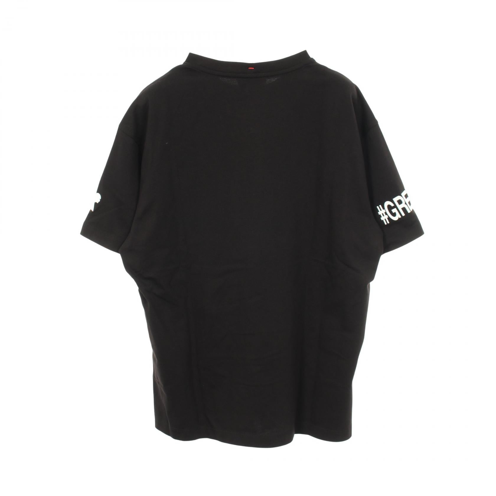 ロゴプリント クルーネック 半袖Tシャツ コットン ブラック モンクレールグルノーブル トップス MONCLER GRENOBLE