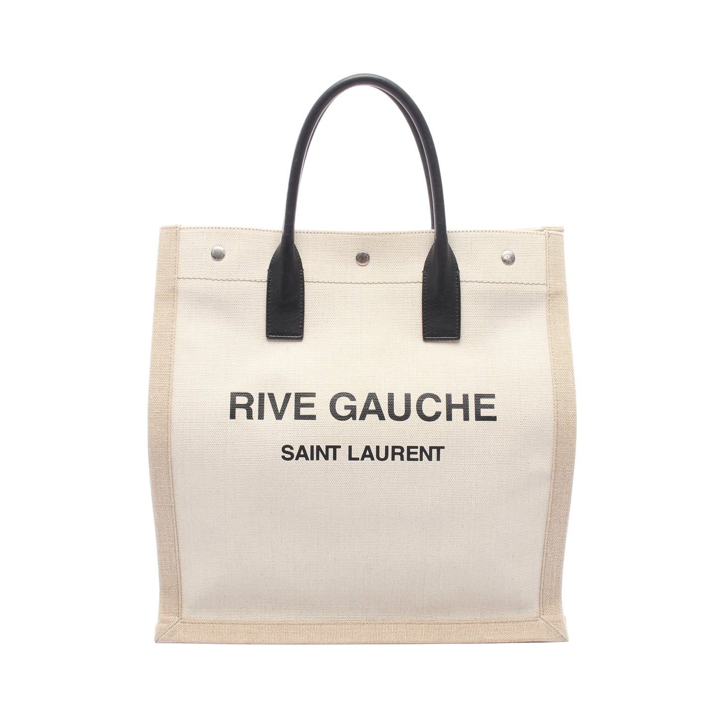 RIVE GAAUCHE リヴゴーシュ ハンドバッグ トートバッグ キャンバス レザー ベージュ ブラック サンローランパリ