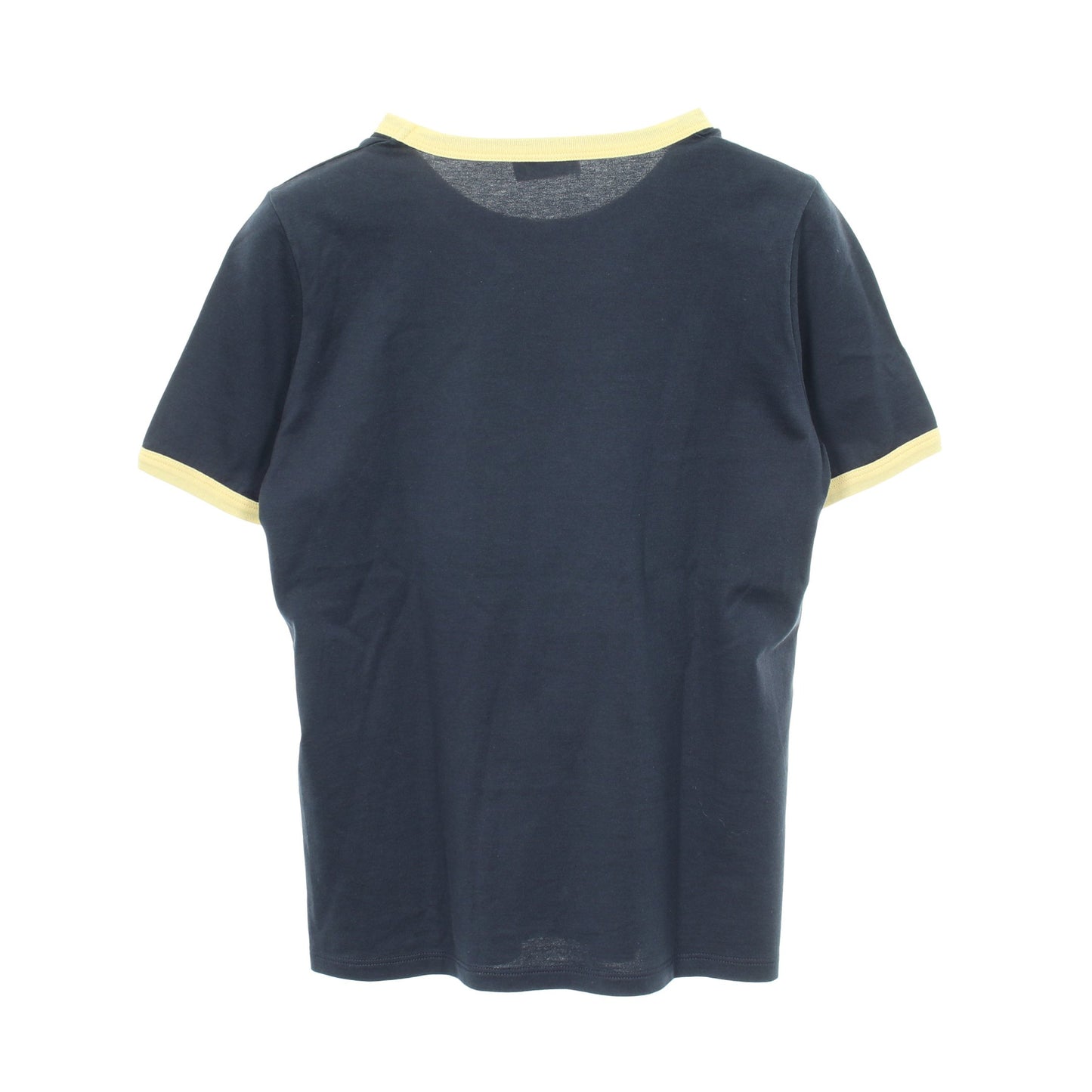 70'S CALIFORNIA フロッキーロゴ 半袖Tシャツ コットン ネイビー ライトイエロー セリーヌ トップス CELINE