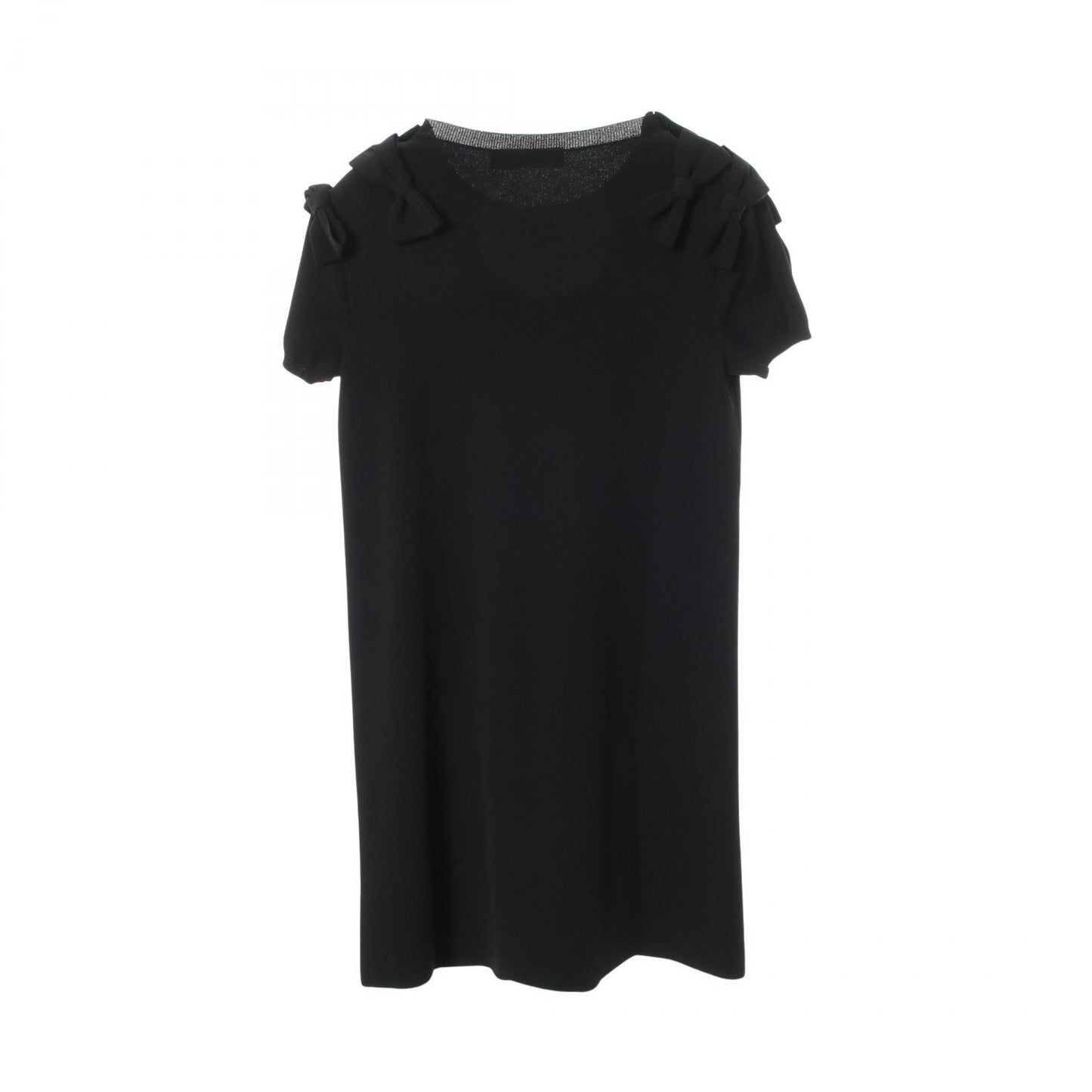 PAP DRESS リボン ニット ワンピース レーヨン ブラック ヴァレンティノ ワンピース VALENTINO