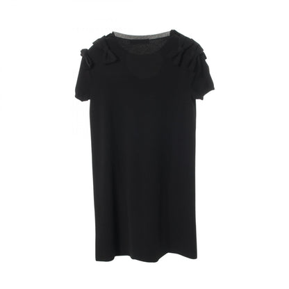 PAP DRESS リボン ニット ワンピース レーヨン ブラック ヴァレンティノ ワンピース VALENTINO