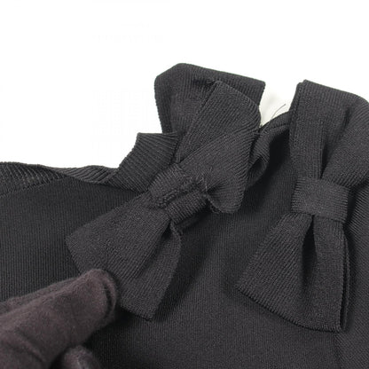 PAP DRESS リボン ニット ワンピース レーヨン ブラック ヴァレンティノ ワンピース VALENTINO