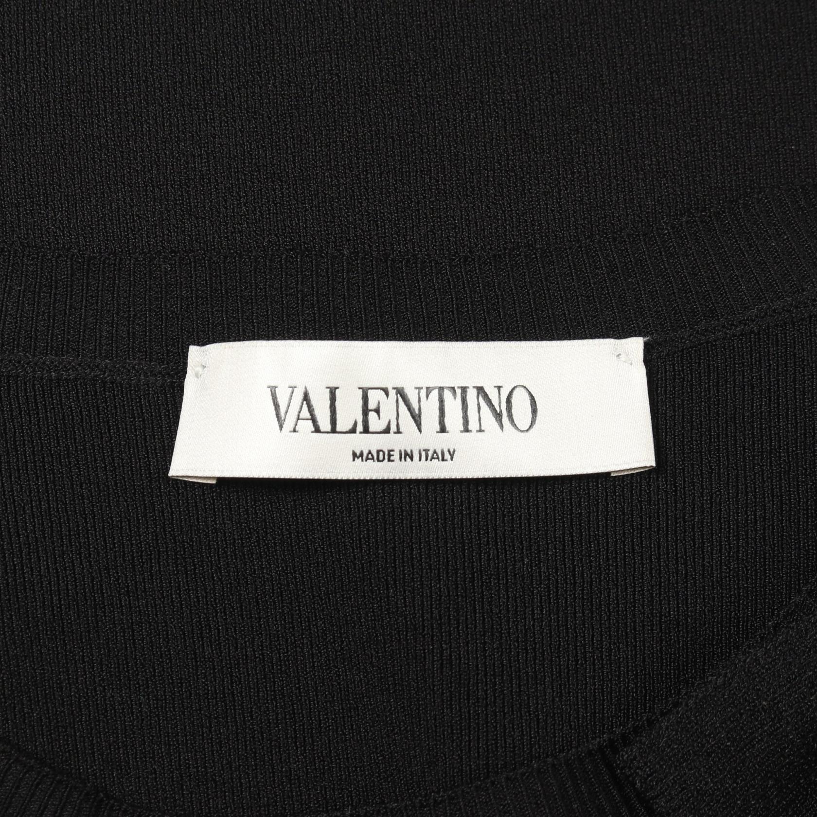 PAP DRESS リボン ニット ワンピース レーヨン ブラック ヴァレンティノ ワンピース VALENTINO
