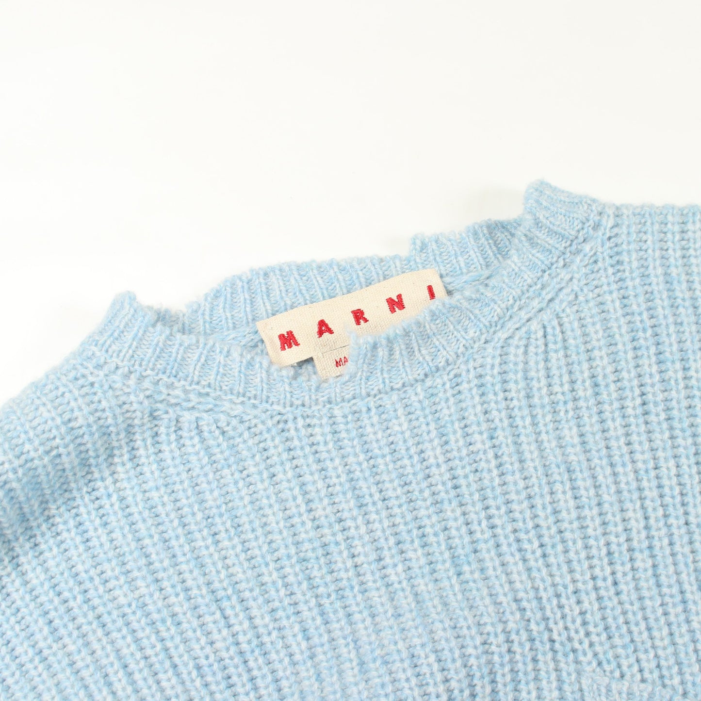 クルーネック ニット ウール ライトブルー マルニ トップス MARNI