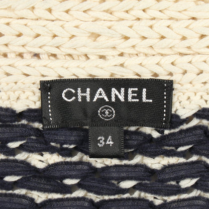 ケーブルニット カーディガン コットン ネイビー アイボリー シャネル トップス CHANEL