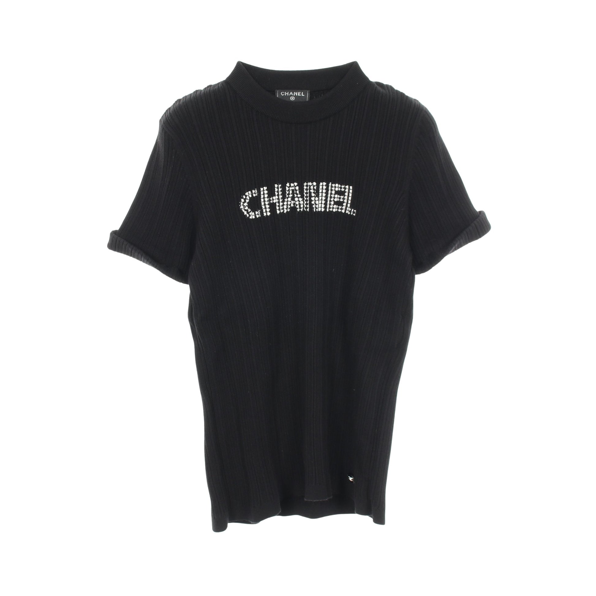 ロゴ 半袖 カットソー コットン ブラック シャネル トップス CHANEL