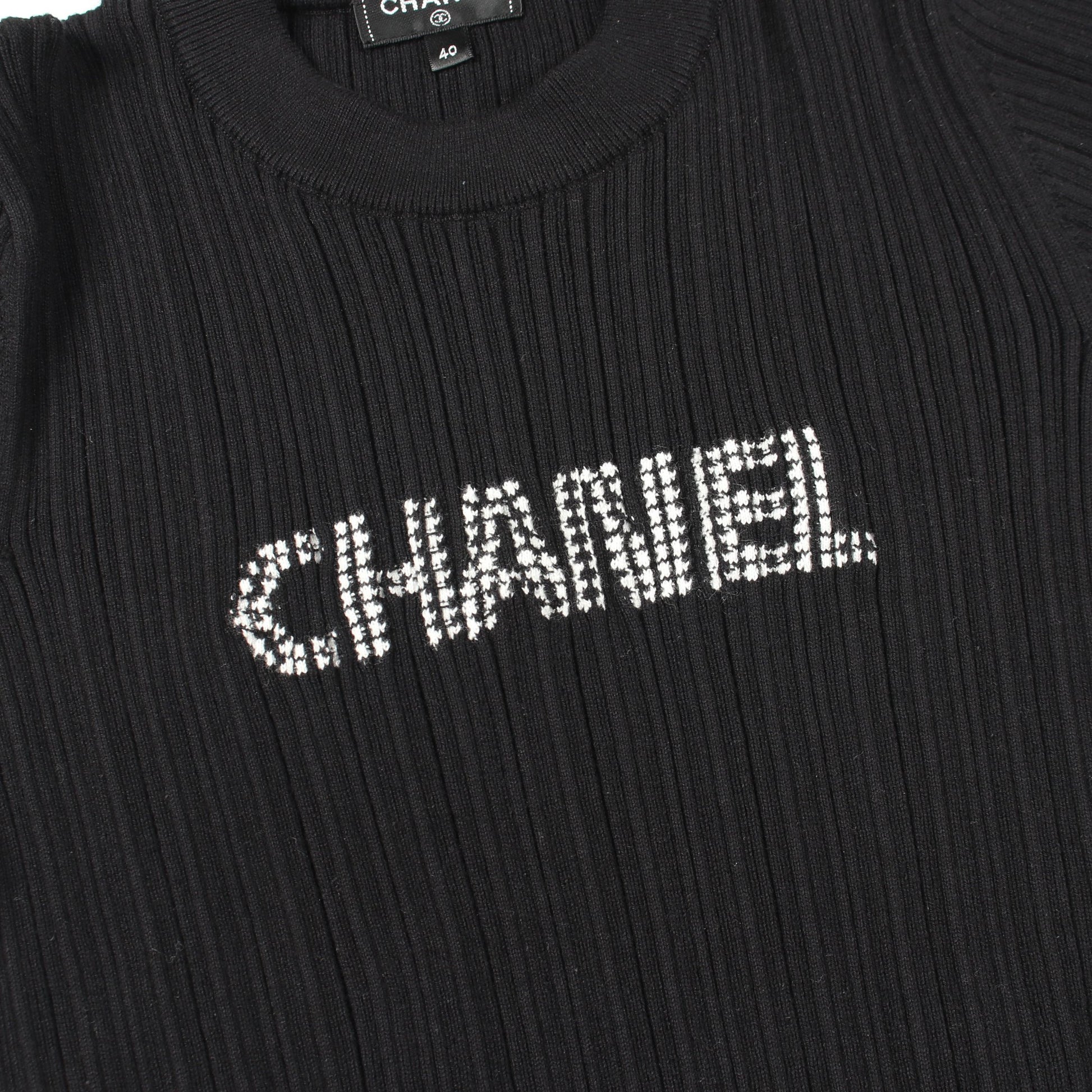 ロゴ 半袖 カットソー コットン ブラック シャネル トップス CHANEL