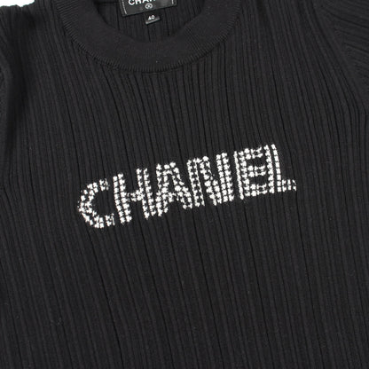 ロゴ 半袖 カットソー コットン ブラック シャネル トップス CHANEL