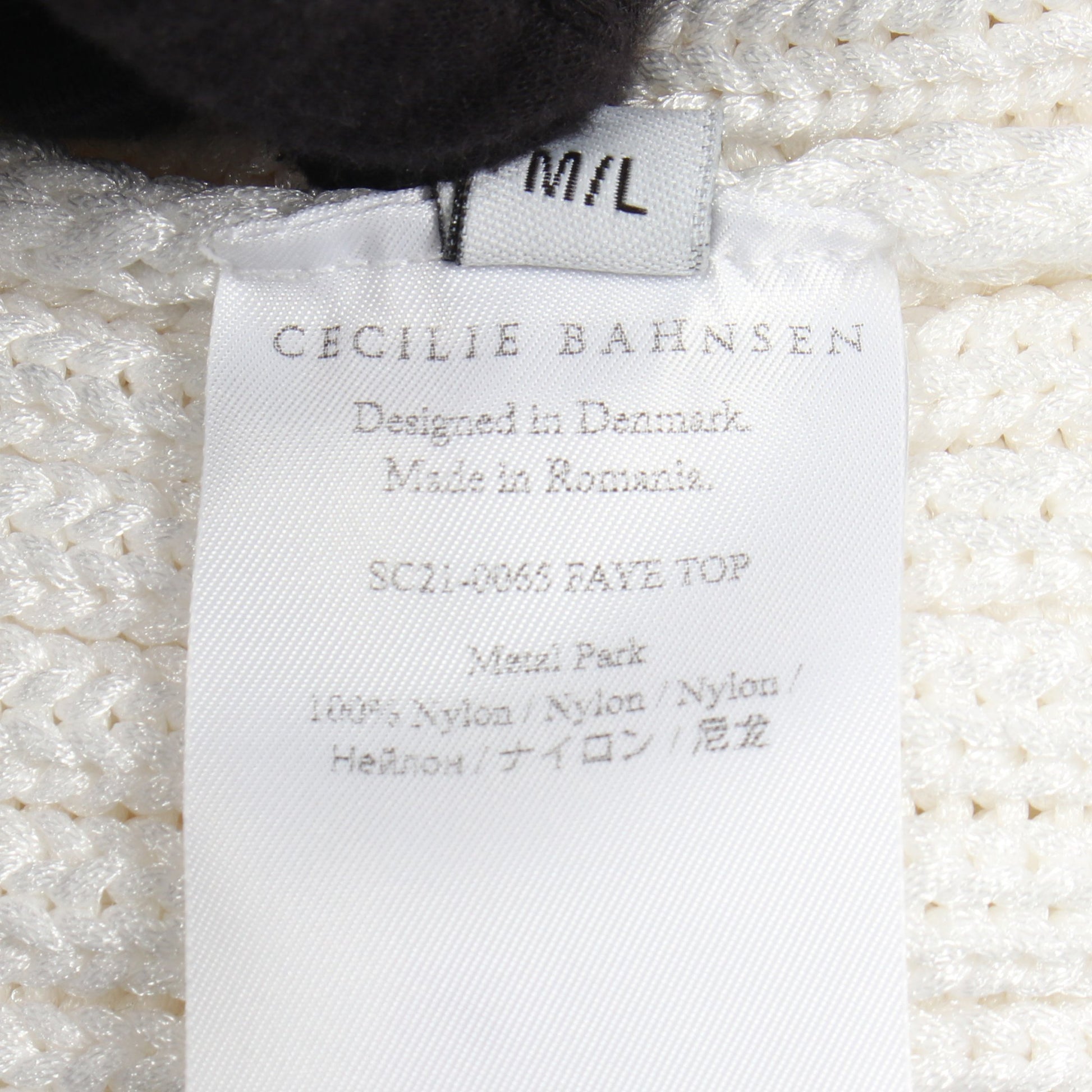 FAYE TOP レース切替 半袖 ニット ナイロン ホワイト セシリーバンセン トップス CecilieBahnsen