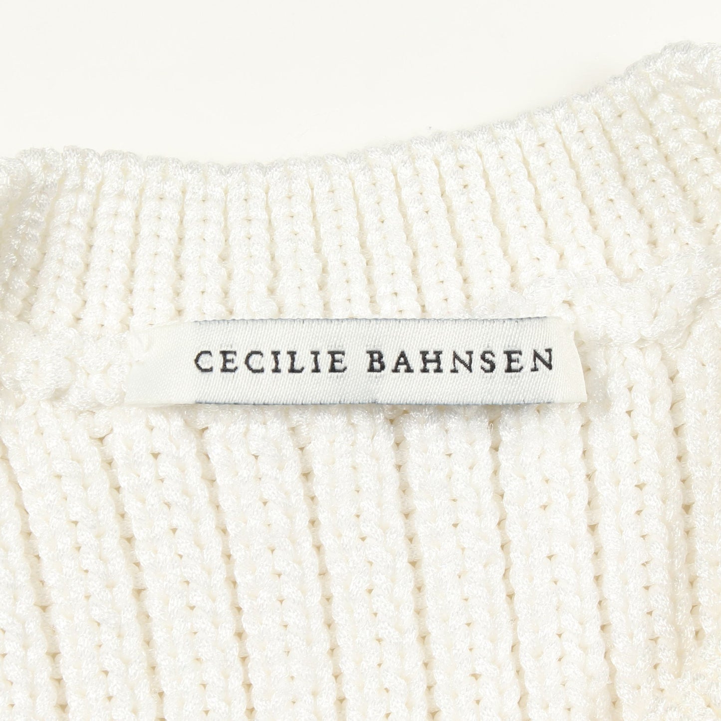 FAYE TOP レース切替 半袖 ニット ナイロン ホワイト セシリーバンセン トップス CecilieBahnsen