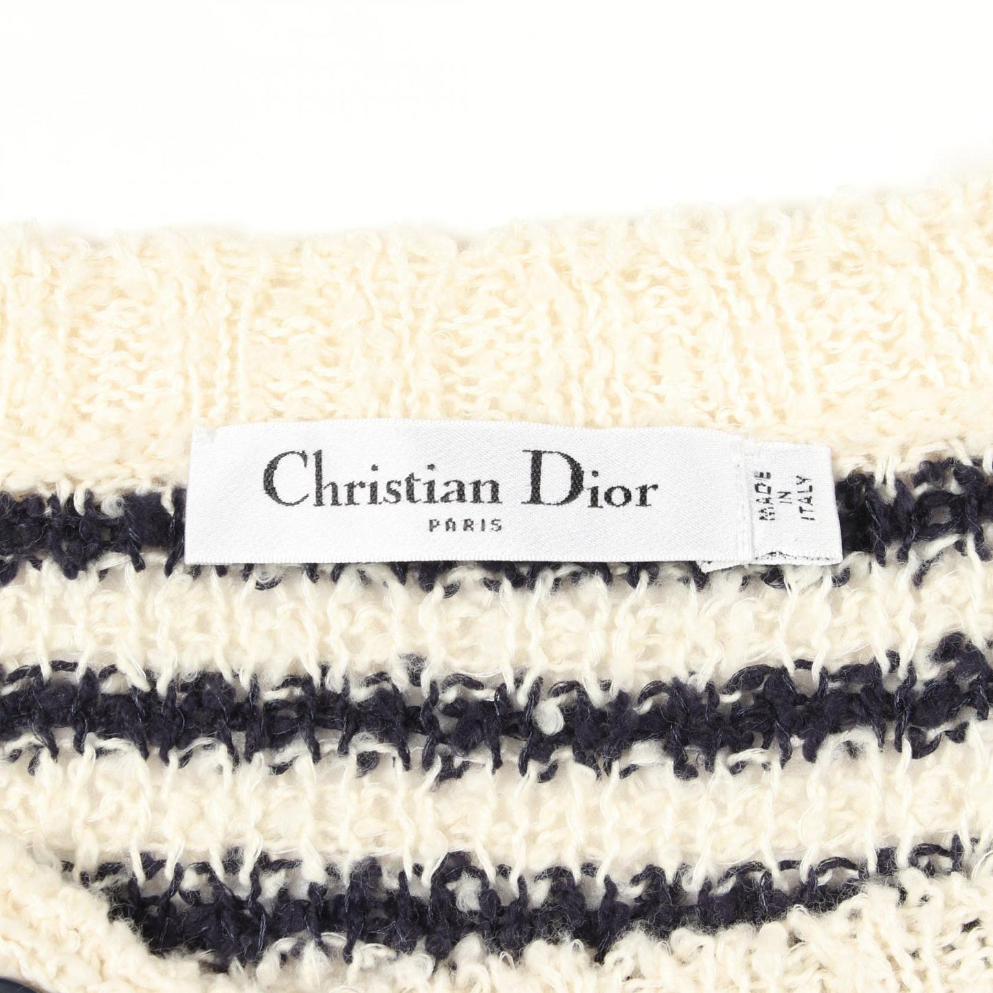 ディオール マリニエール マリンボーダー 半袖 ニット コットン シルク アイボリー ネイビー クリスチャンディオール トップス Christian Dior