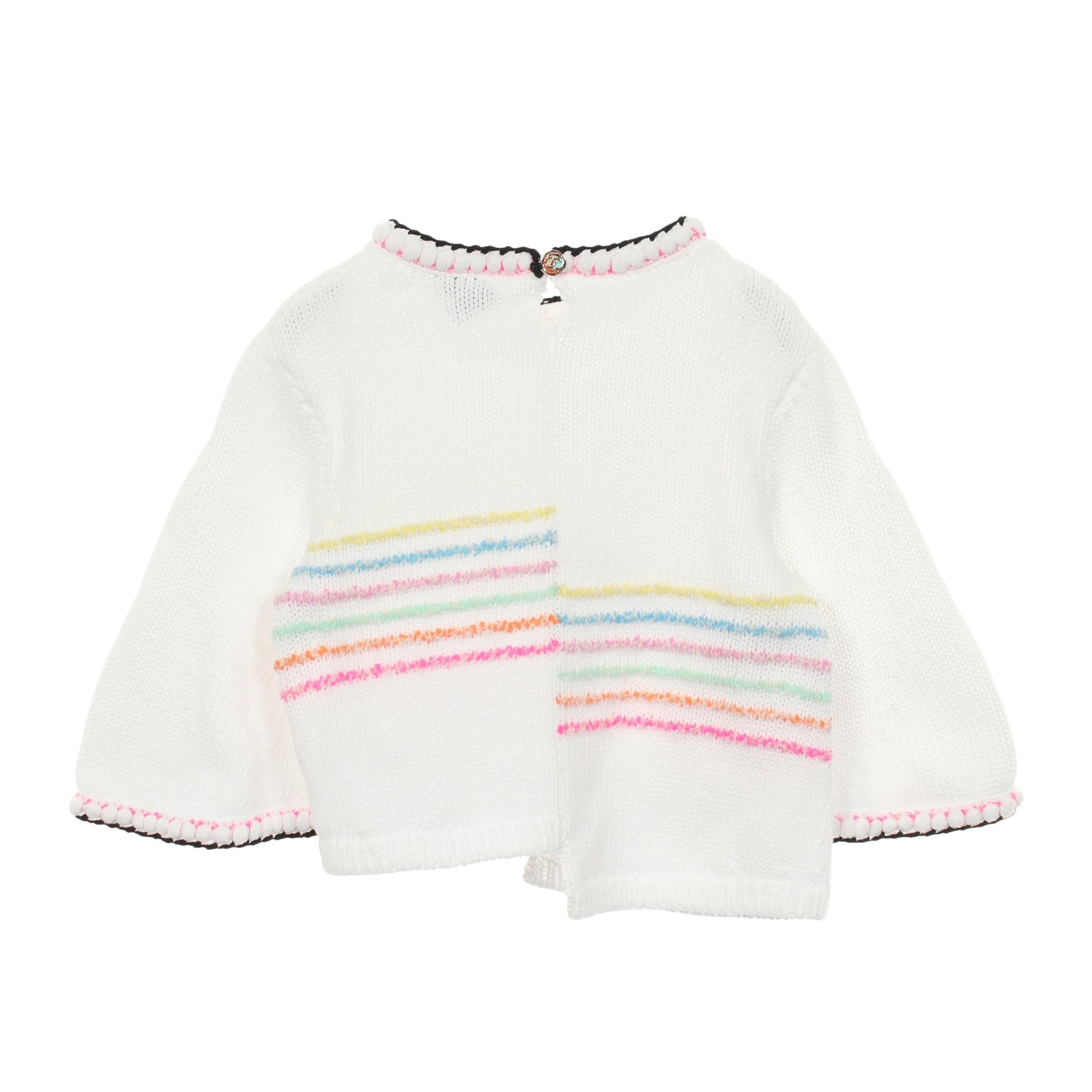 24SS アシンメトリー プルオーバー ニット コットン ホワイト マルチカラー シャネル トップス CHANEL