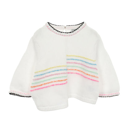 24SS アシンメトリー プルオーバー ニット コットン ホワイト マルチカラー シャネル トップス CHANEL