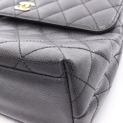 マトラッセ ハンドバッグ キャビアスキン ブラック ゴールド金具 シャネル バッグ CHANEL