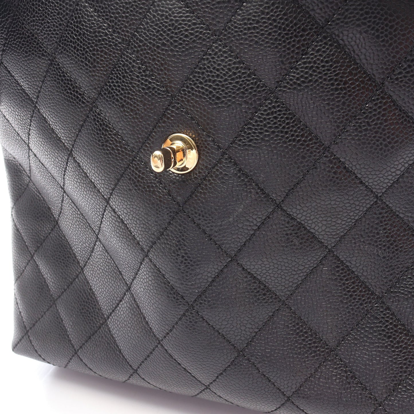 マトラッセ ハンドバッグ キャビアスキン ブラック ゴールド金具 シャネル バッグ CHANEL