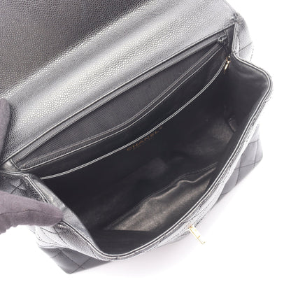 マトラッセ ハンドバッグ キャビアスキン ブラック ゴールド金具 シャネル バッグ CHANEL