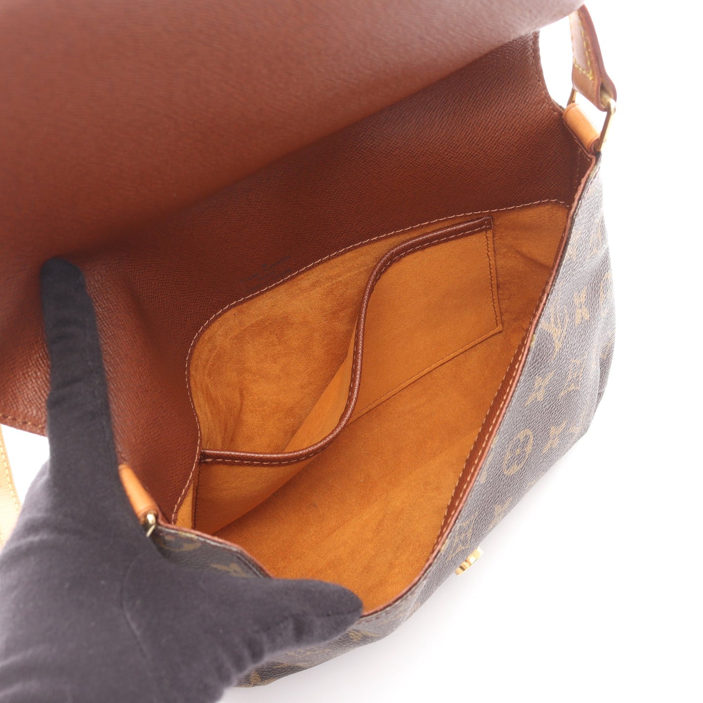 ミュゼットタンゴ ショートストラップ モノグラム ショルダーバッグ PVC レザー ブラウン ルイヴィトン バッグ LOUIS VUITTON