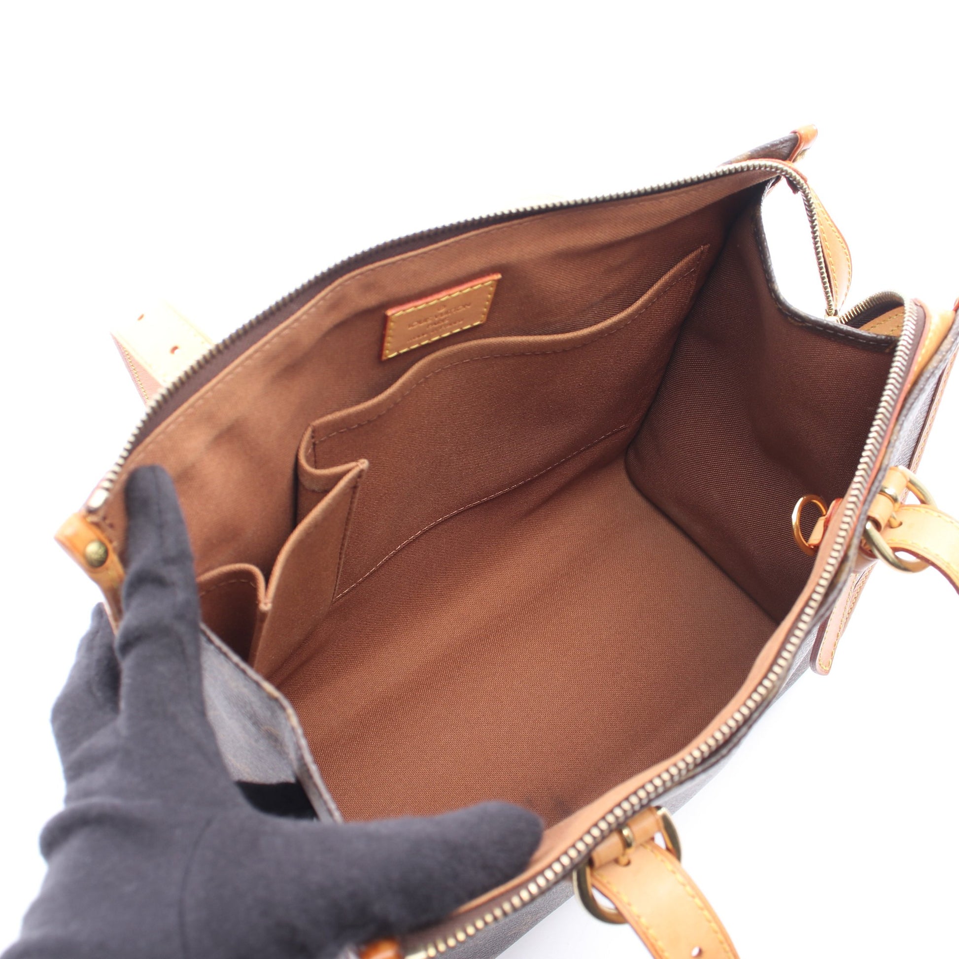 ポパンクール オ モノグラム ショルダーバッグ トートバッグ PVC レザー ブラウン ルイヴィトン バッグ LOUIS VUITTON