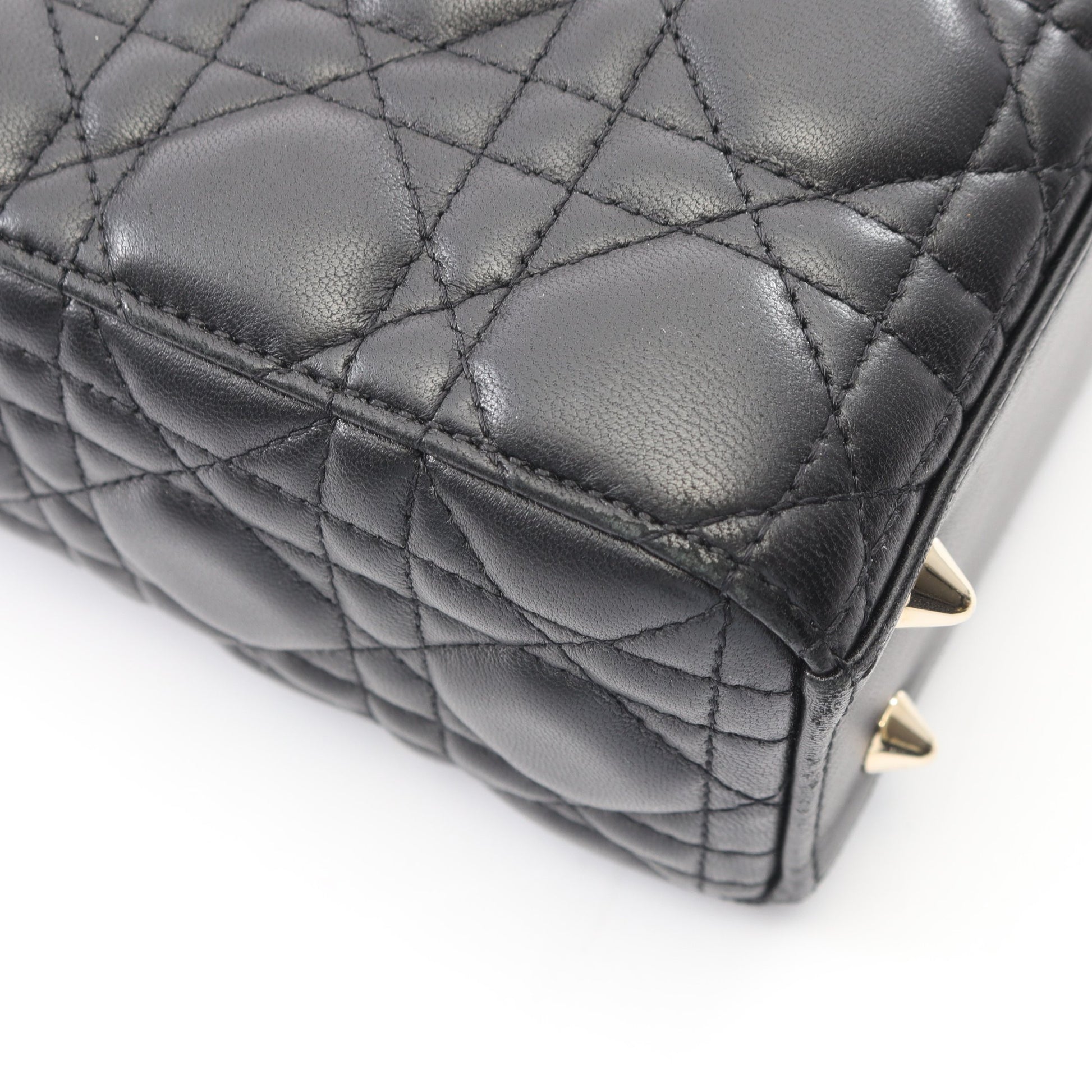 LADY DIOR MY ABCDIOR レディディオール スモール カナージュ 2WAY ハンドバッグ レザー ブラック クリスチャンディオール バッグ Christian Dior