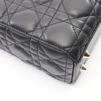 LADY DIOR MY ABCDIOR レディディオール スモール カナージュ 2WAY ハンドバッグ レザー ブラック クリスチャンディオール バッグ Christian Dior