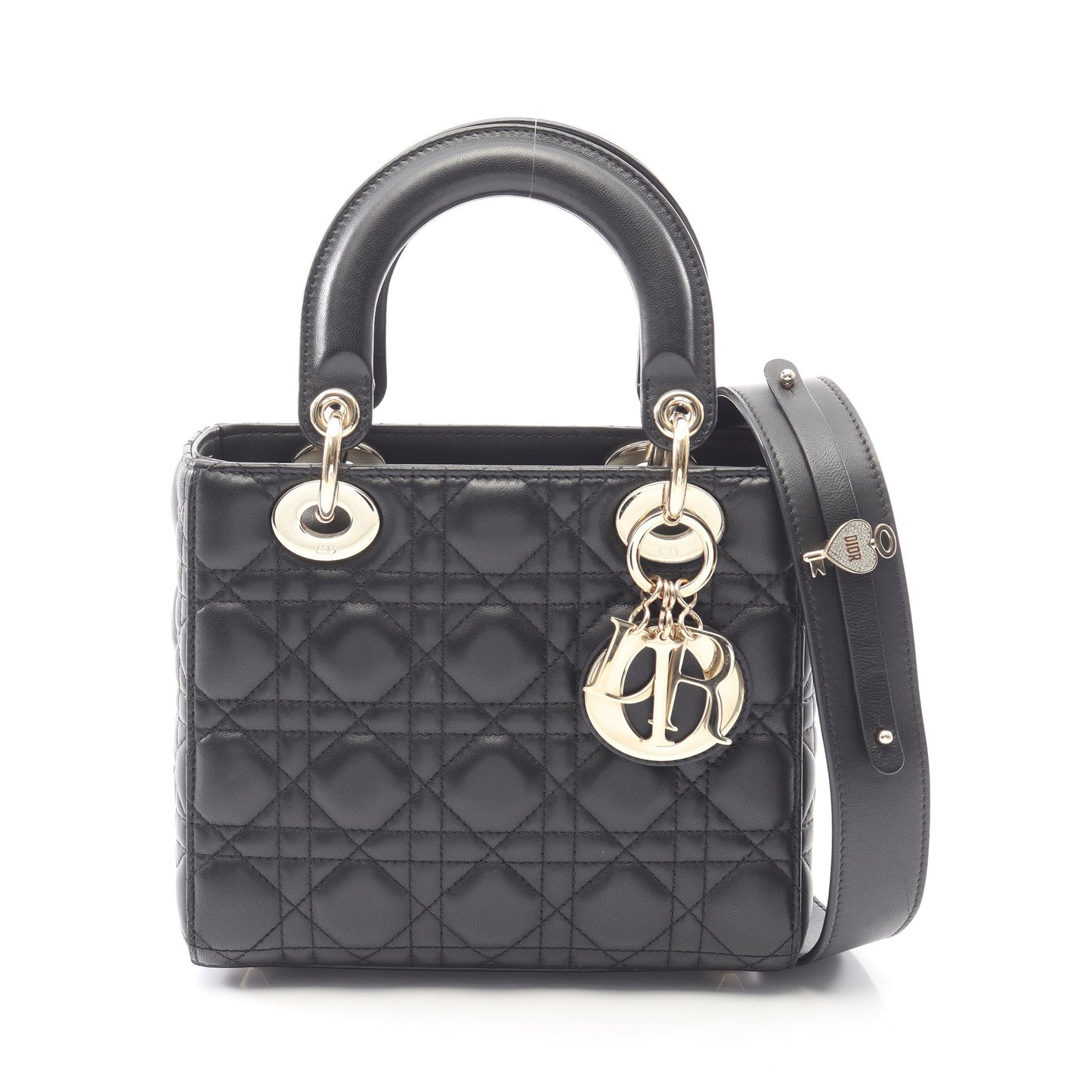 LADY DIOR MY ABCDIOR レディディオール スモール カナージュ 2WAY ハンドバッグ レザー ブラック クリスチャンディオール バッグ Christian Dior