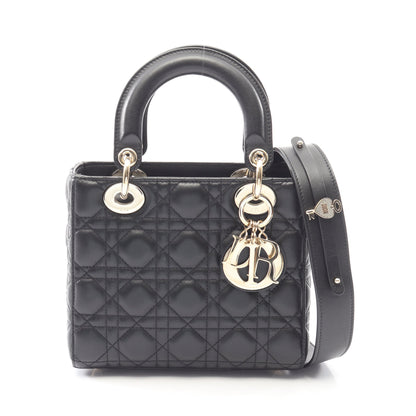 LADY DIOR MY ABCDIOR レディディオール スモール カナージュ 2WAY ハンドバッグ レザー ブラック クリスチャンディオール バッグ Christian Dior